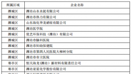 山東濰坊公示了2017年重點排污企業名單