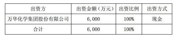 萬華化學擬6千萬設立采購公司